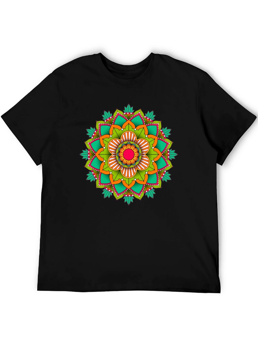 Mandala Graphic Print Black T-Shirt