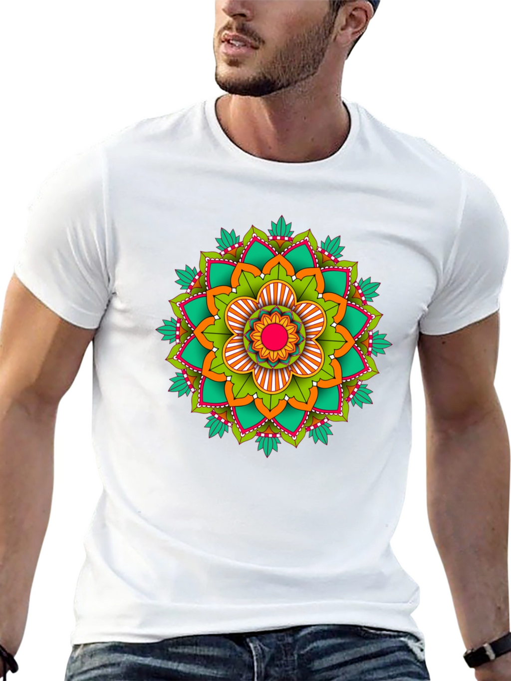 Mandala Graphic Print Black T-Shirt