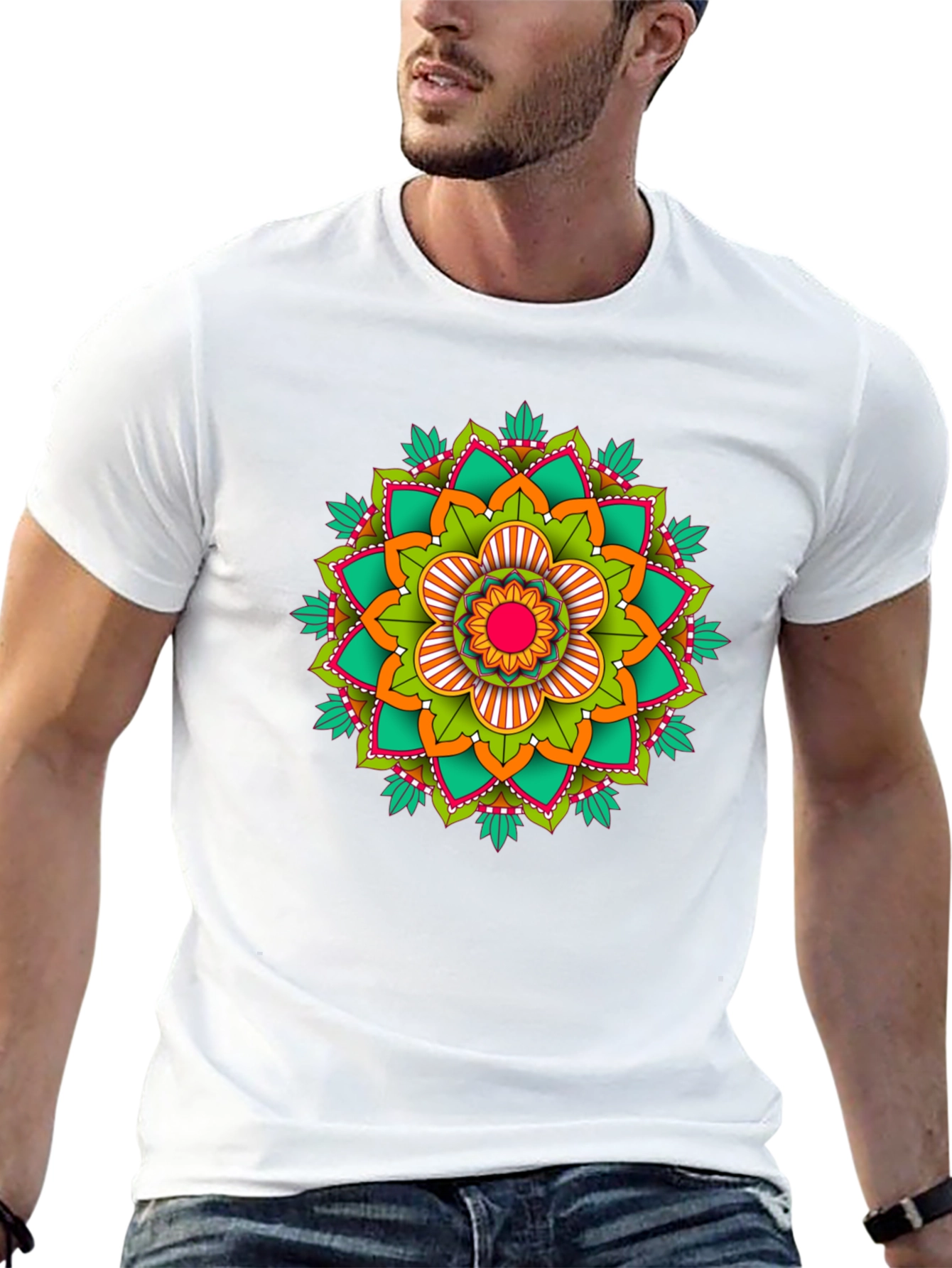 Mandala Graphic Print Black T-Shirt