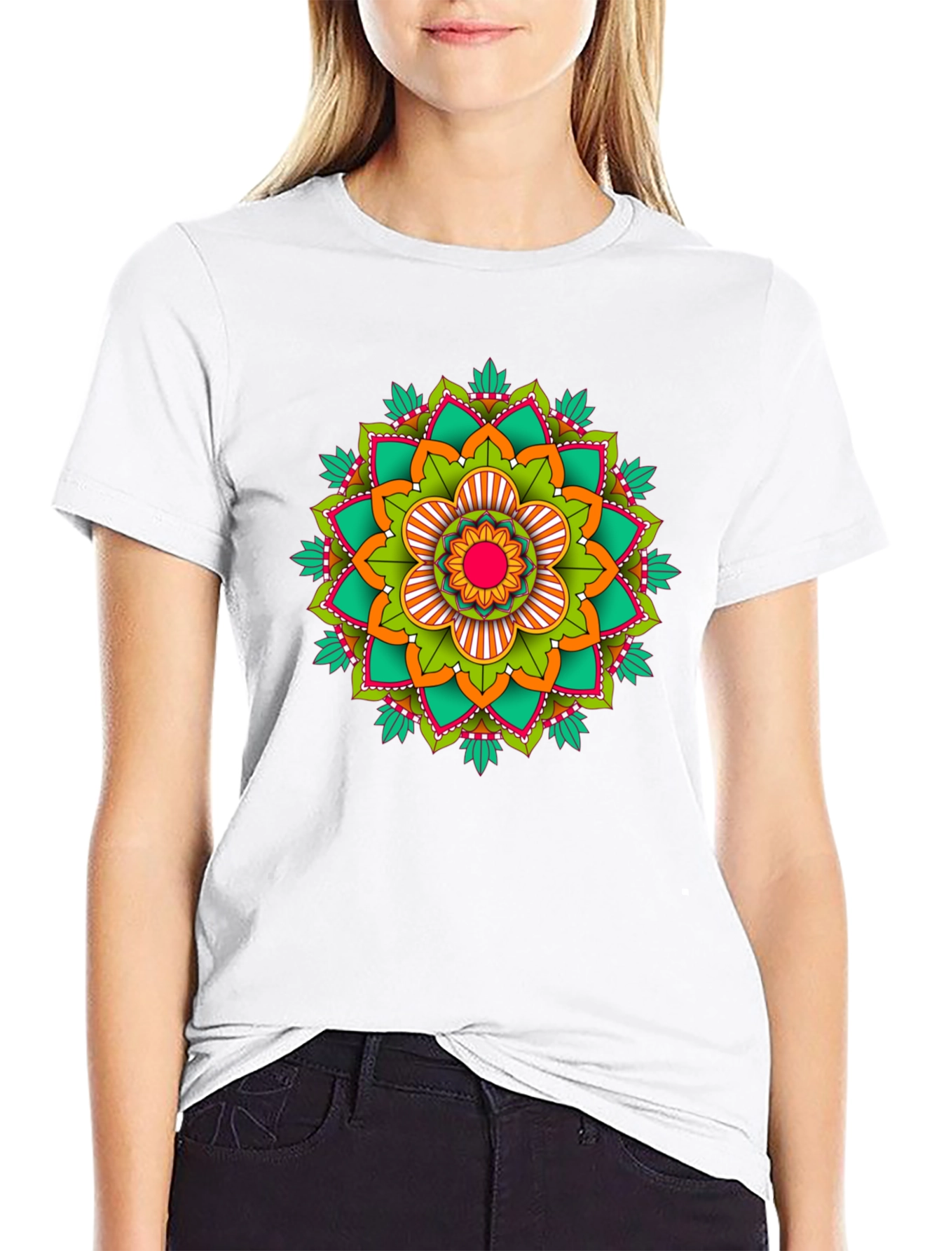 Mandala Graphic Print Black T-Shirt