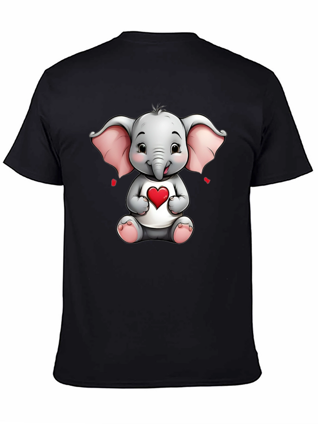 Cute Elephant with Heart Graphic Tee