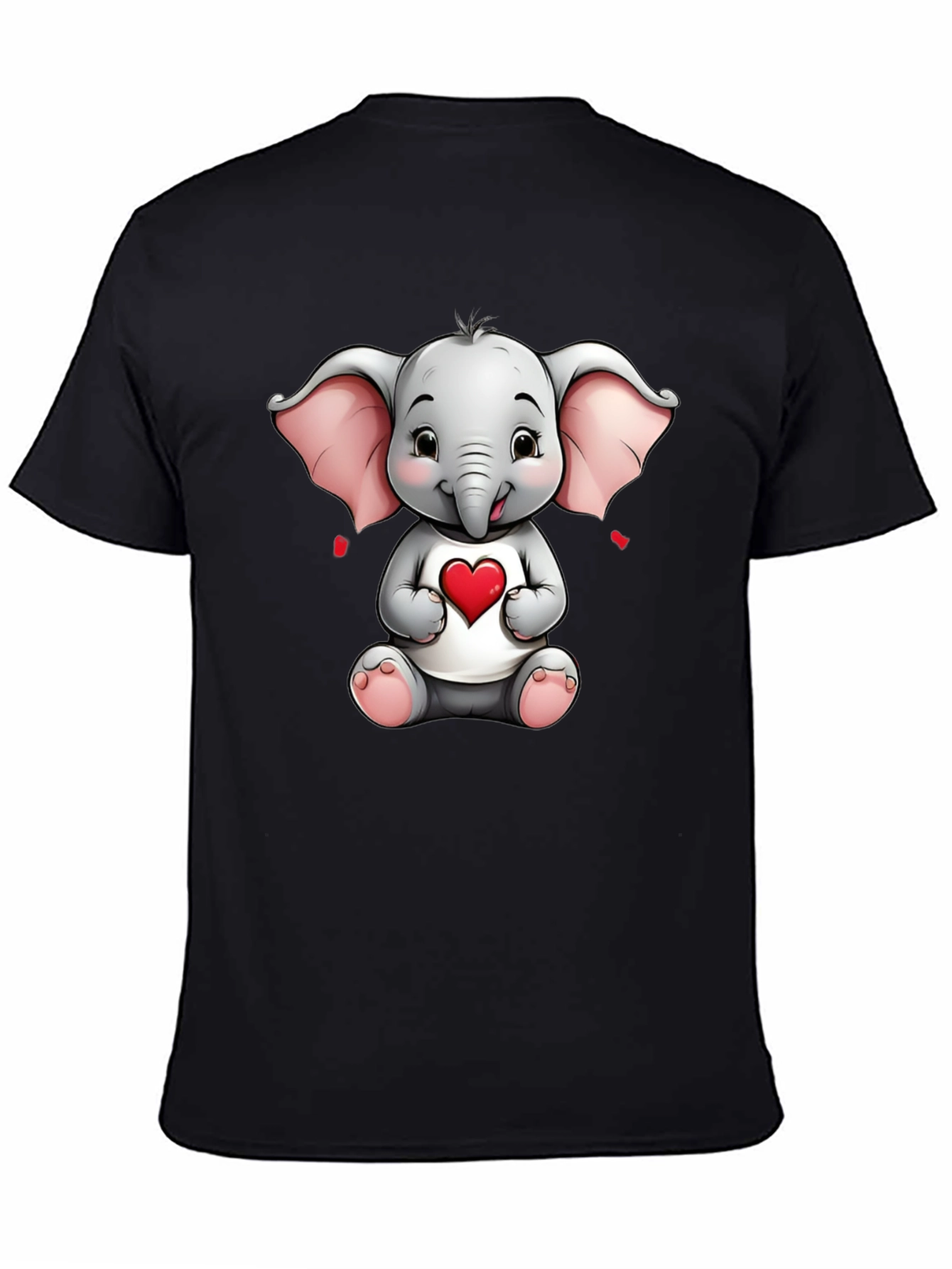 Cute Elephant with Heart Graphic Tee