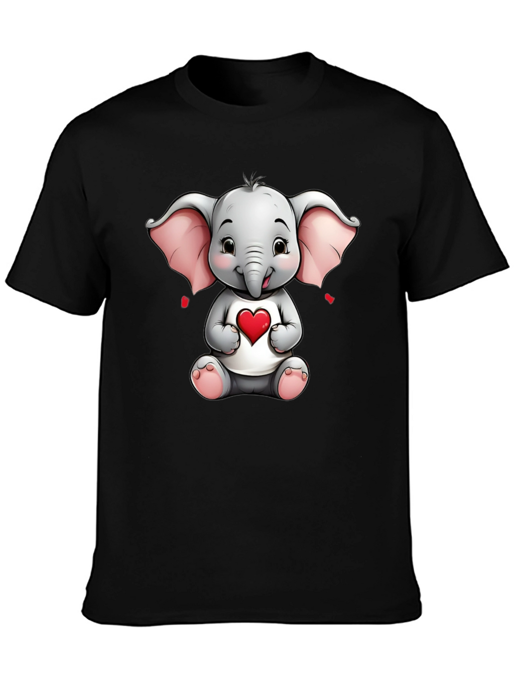 Cute Elephant with Heart Graphic Tee