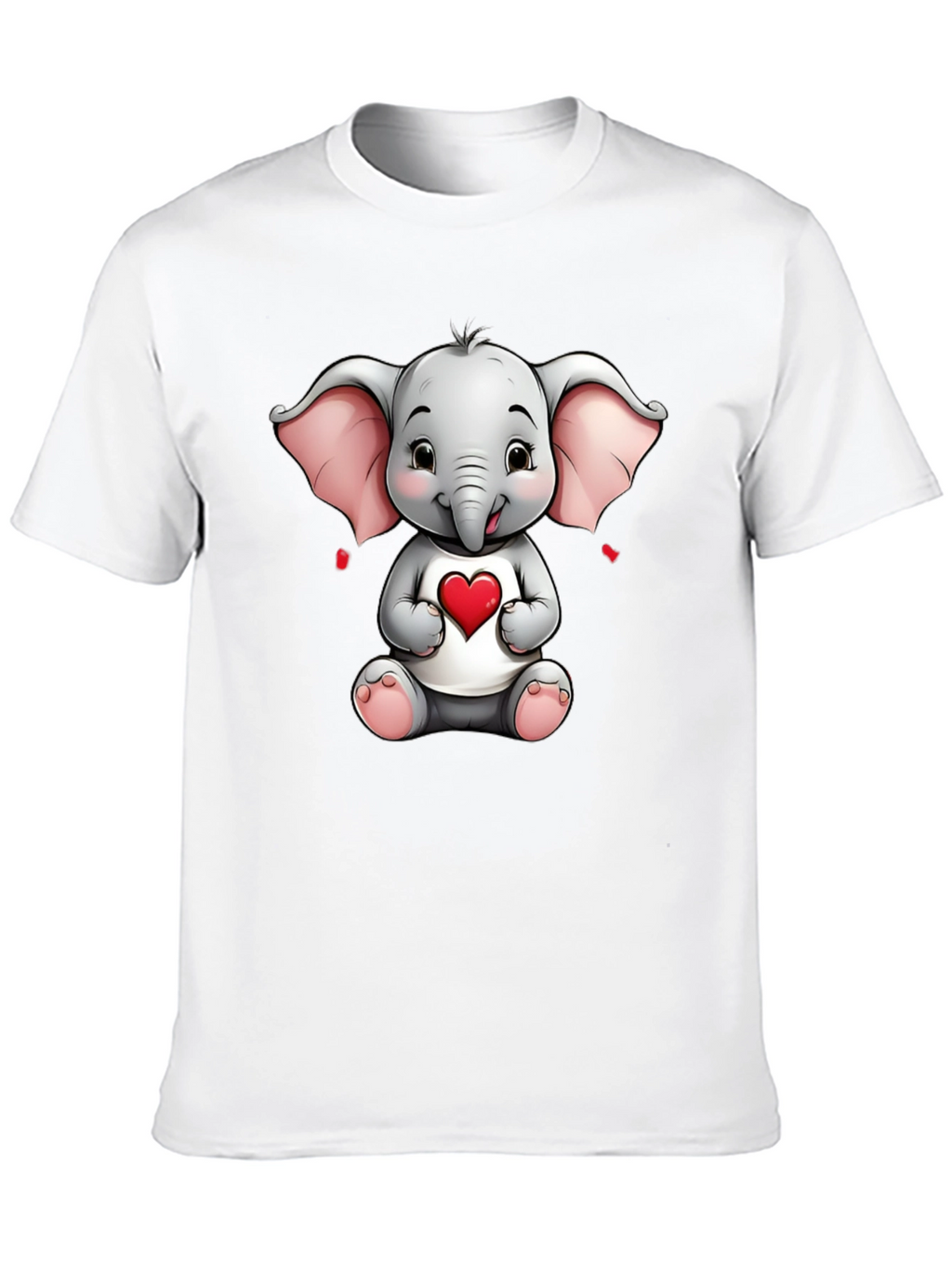 Cute Elephant with Heart Graphic Tee
