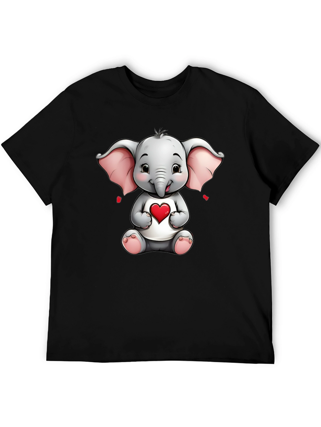 Cute Elephant with Heart Graphic Tee