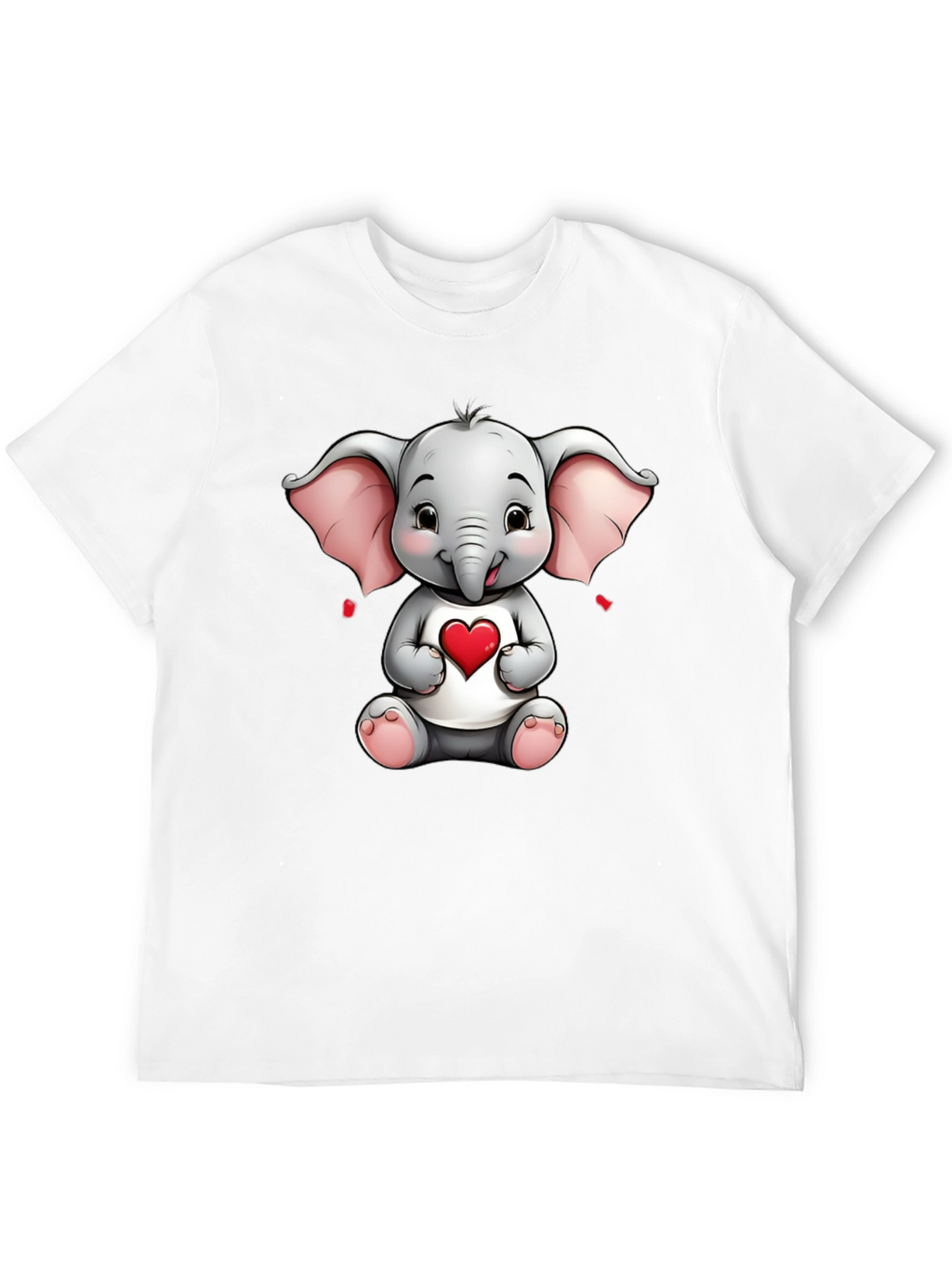 Cute Elephant with Heart Graphic Tee