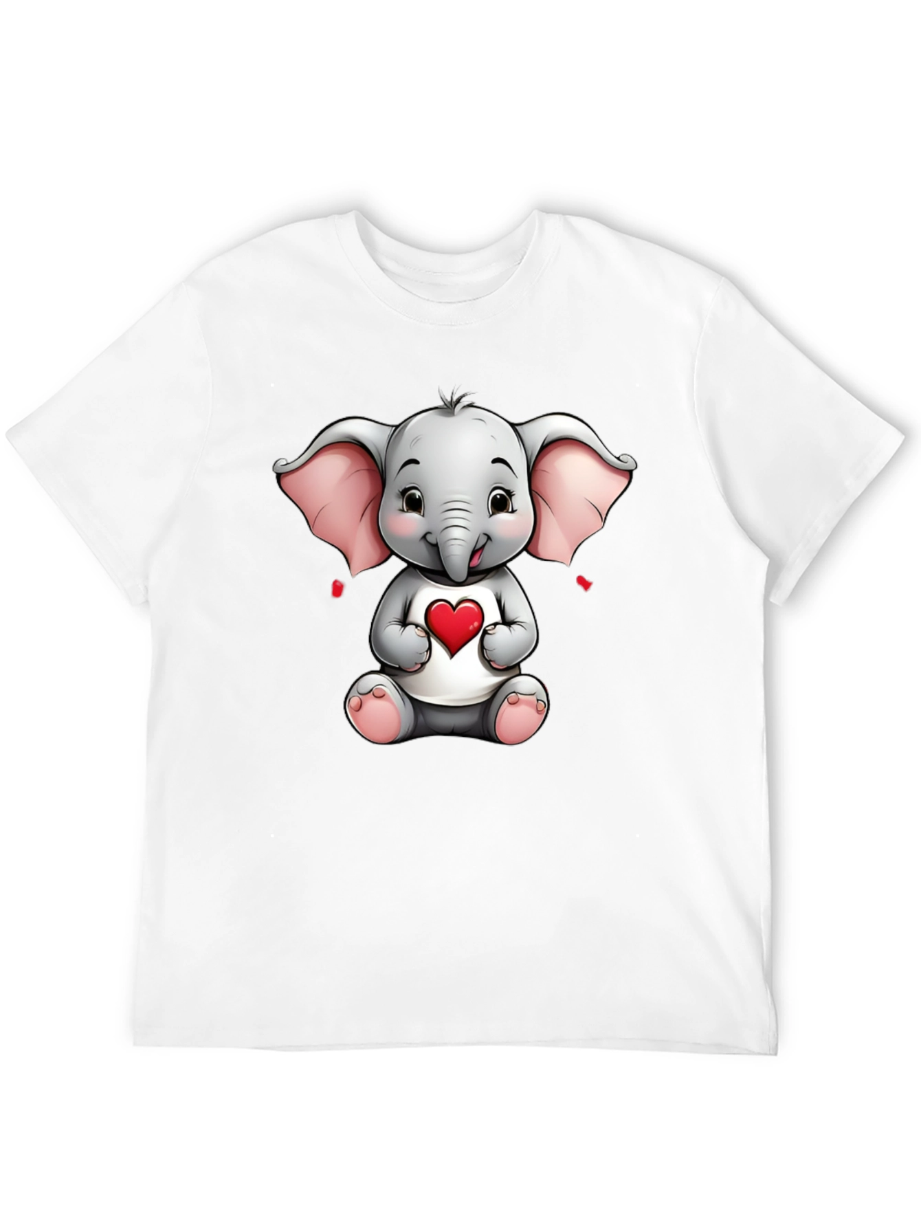 Cute Elephant with Heart Graphic Tee