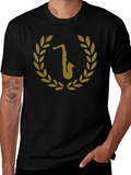 Saxophone Laurel Wreath Graphic Tee