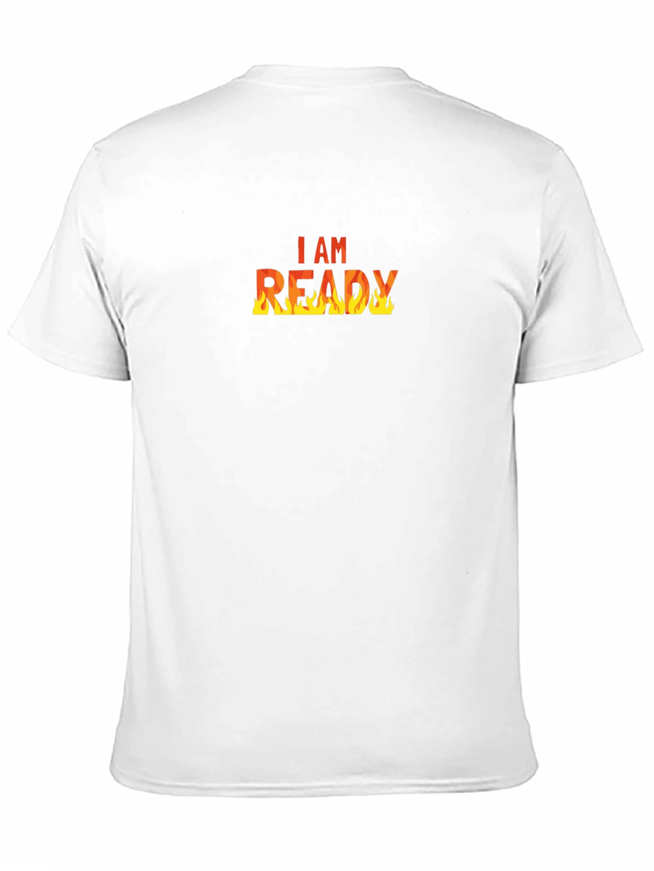 I AM READY Flame Graphic Black T-Shirt