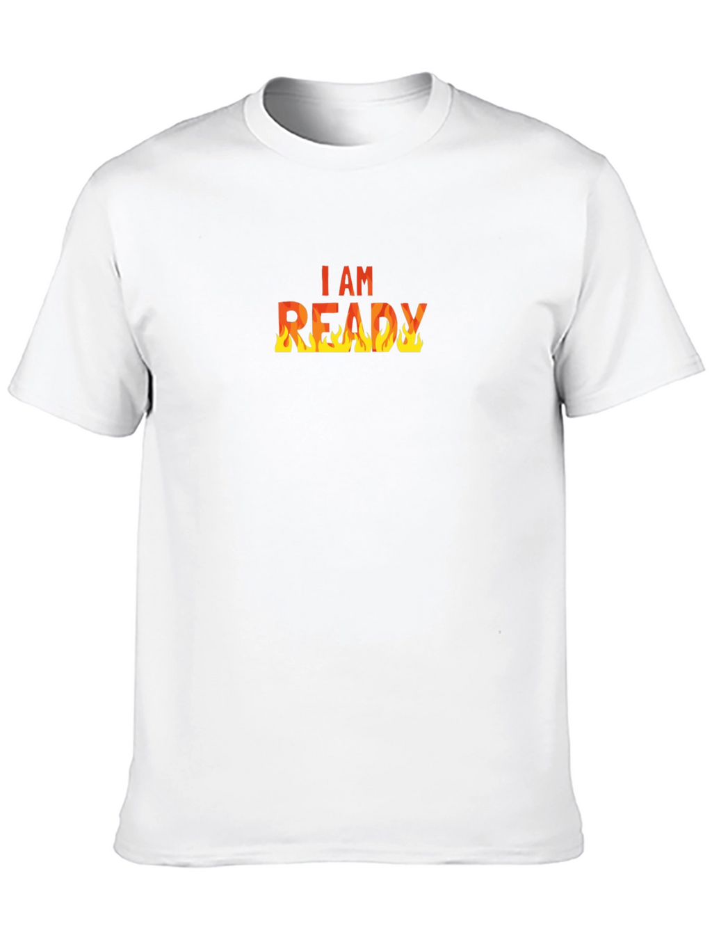 I AM READY Flame Graphic Black T-Shirt