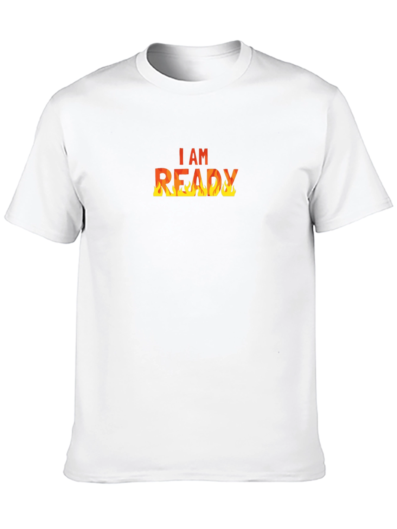 I AM READY Flame Graphic Black T-Shirt