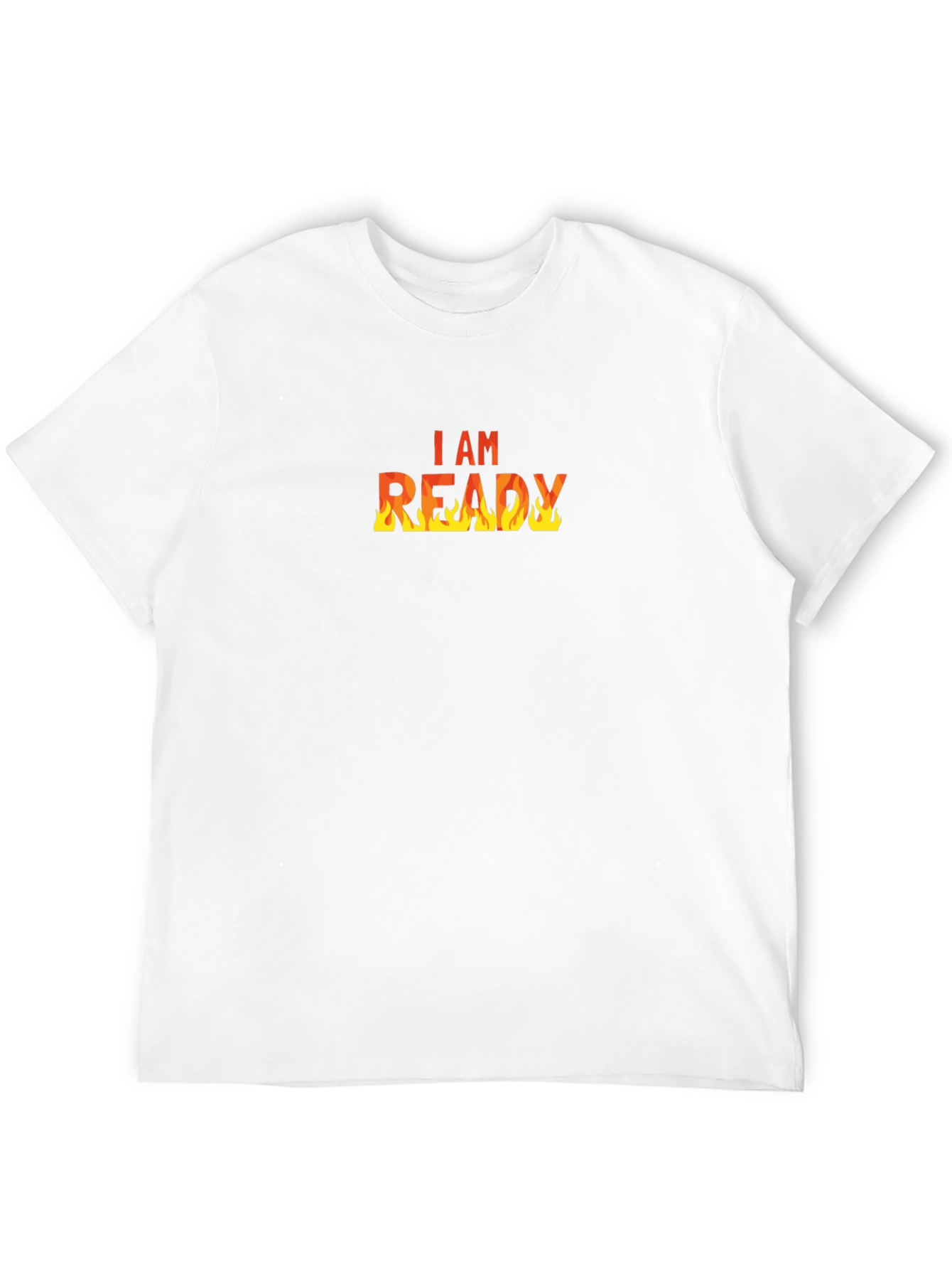 I AM READY Flame Graphic Black T-Shirt
