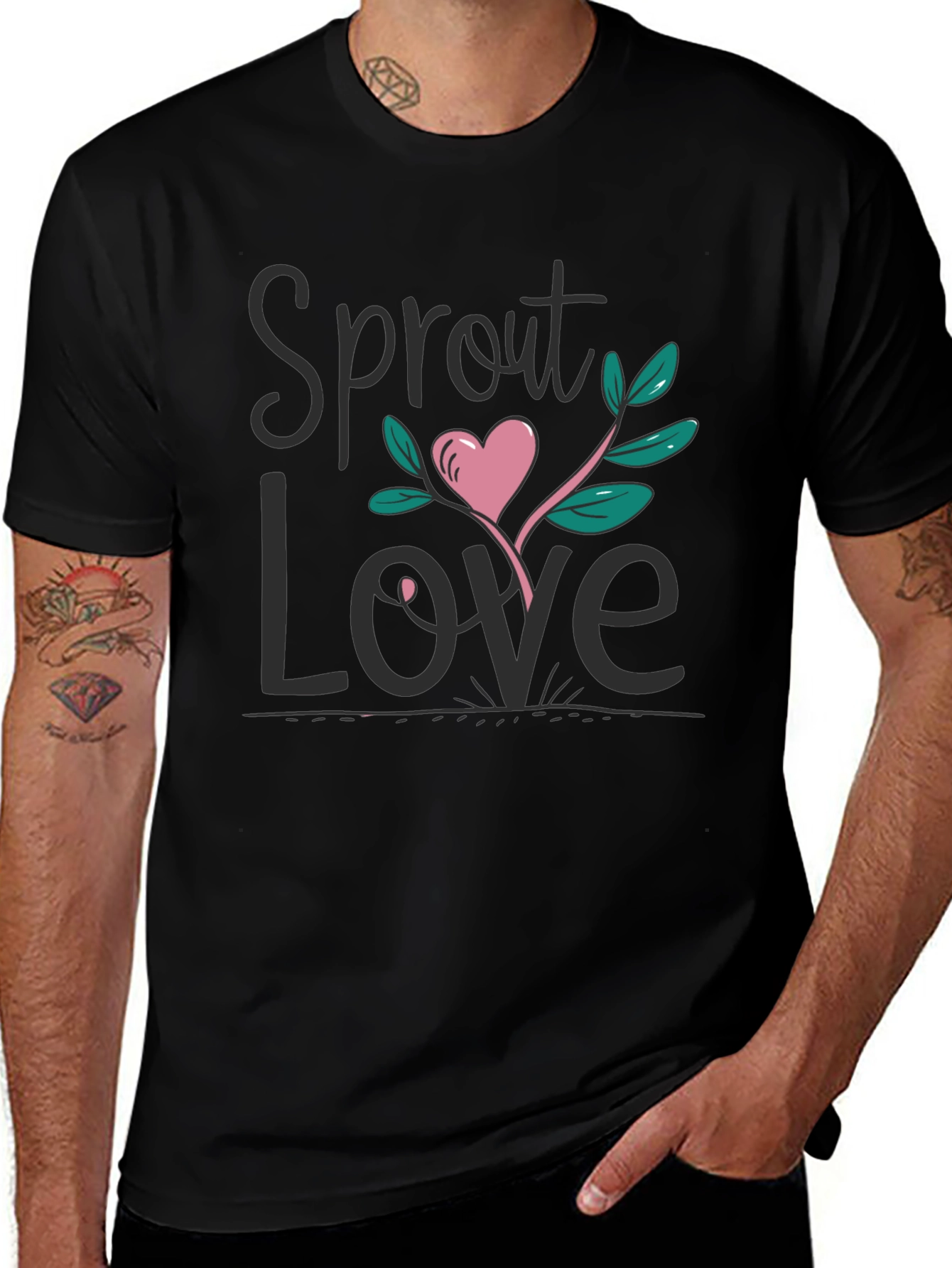 Sprout Love Black Graphic Tee