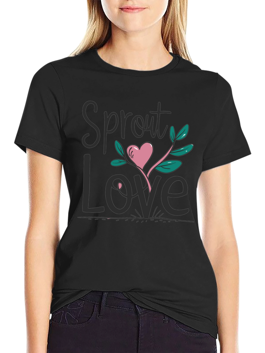 Sprout Love Black Graphic Tee