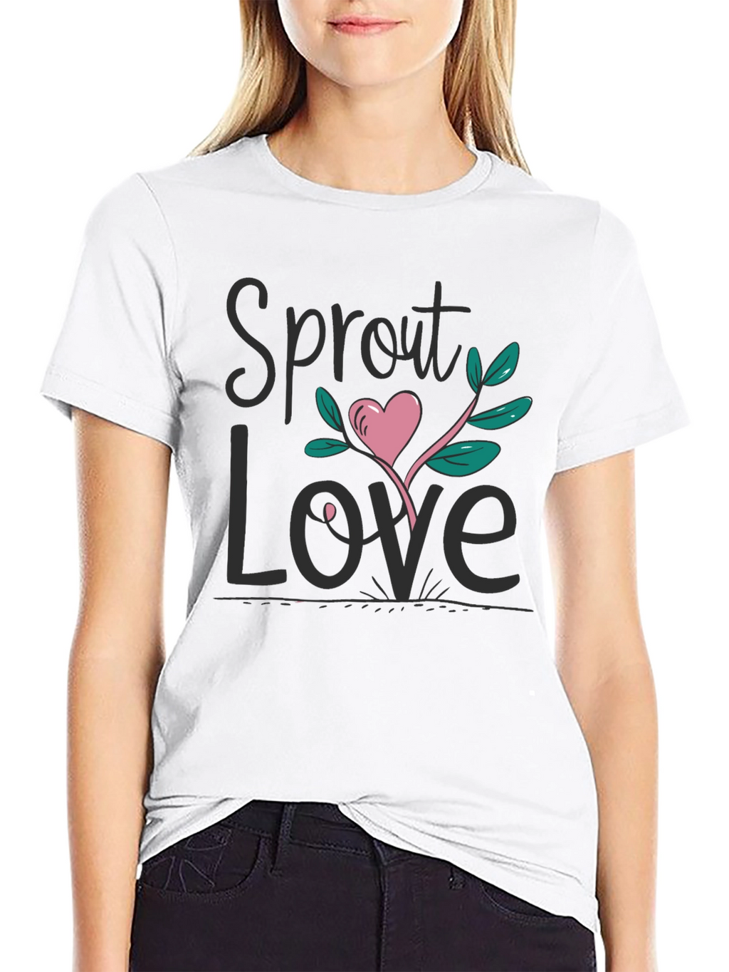Sprout Love Black Graphic Tee