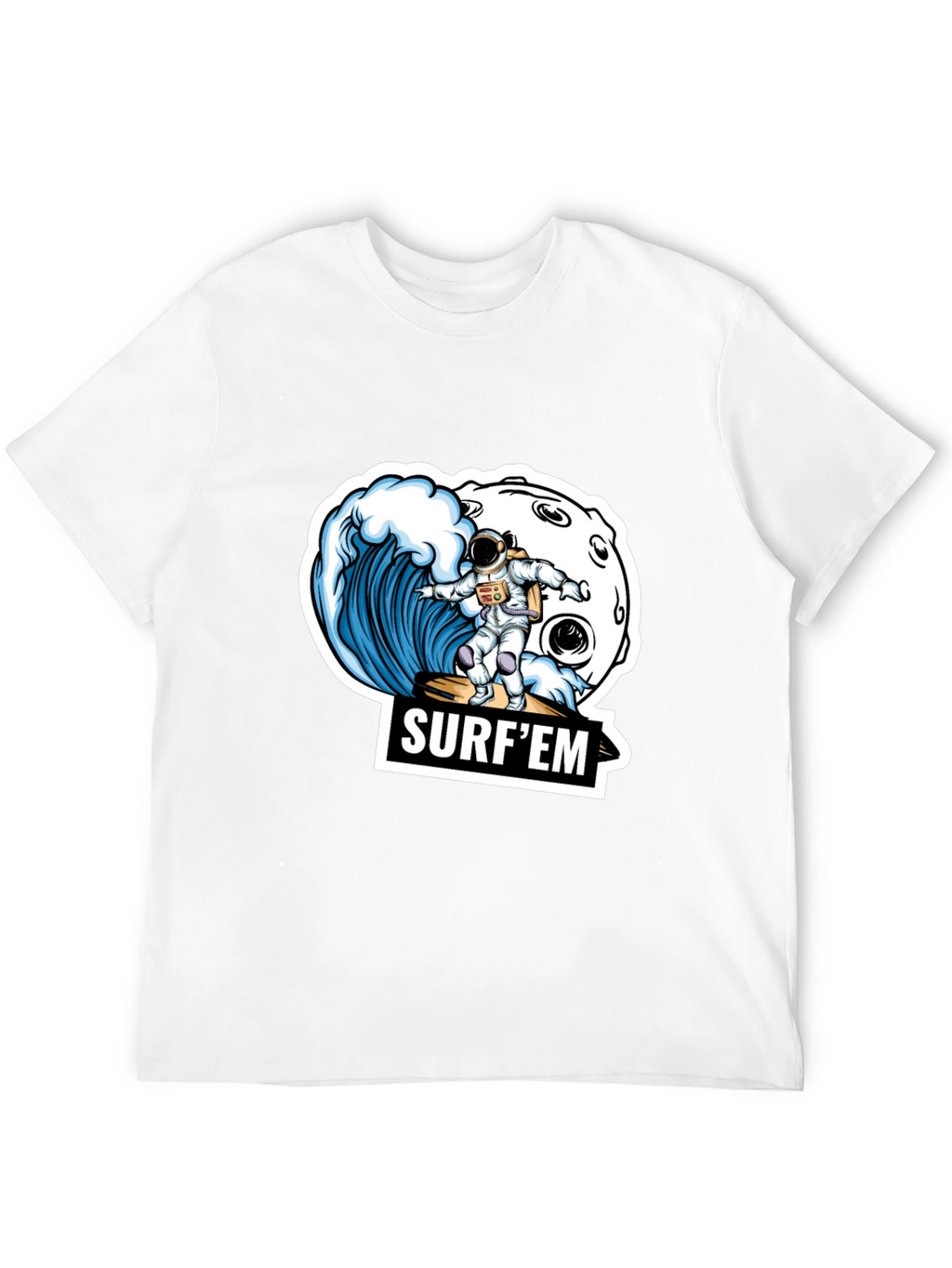 Astronaut Surfing T-Shirt - Space Wave Design