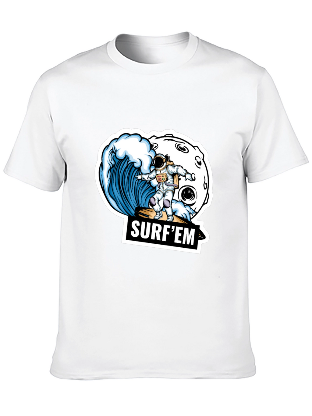 Astronaut Surfing T-Shirt - Space Wave Design