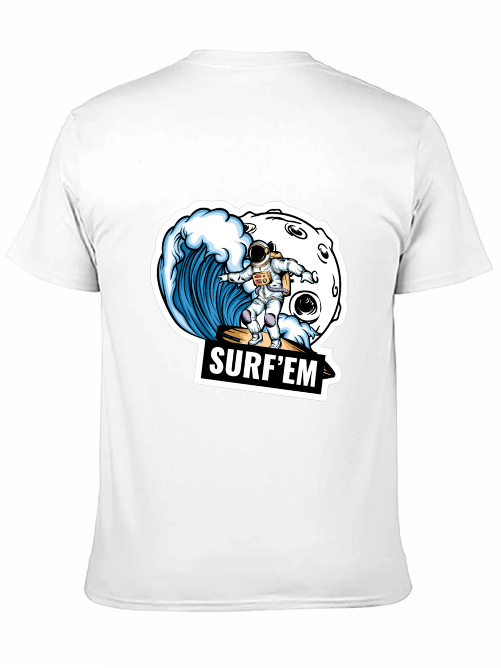 Astronaut Surfing T-Shirt - Space Wave Design