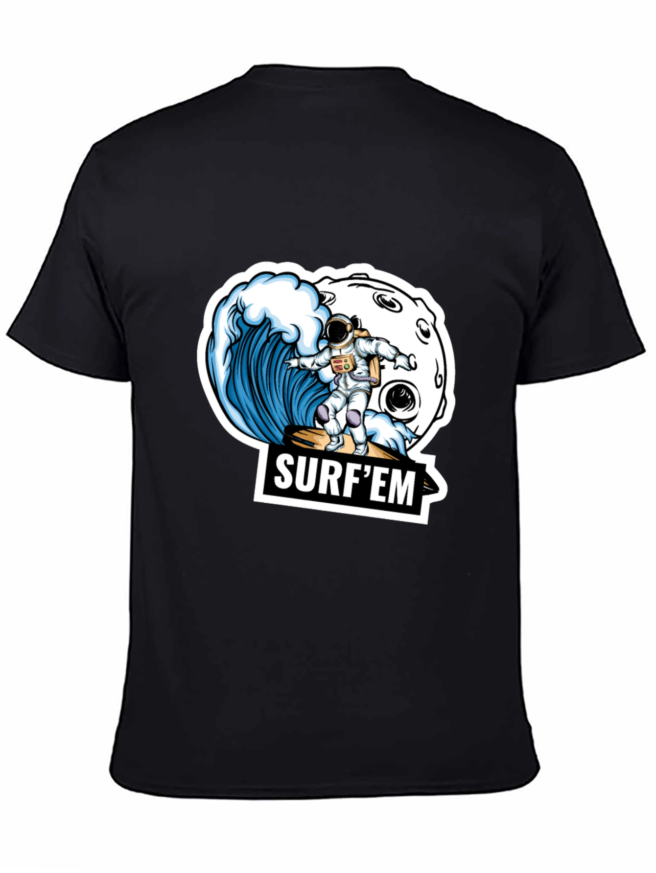Astronaut Surfing T-Shirt - Space Wave Design