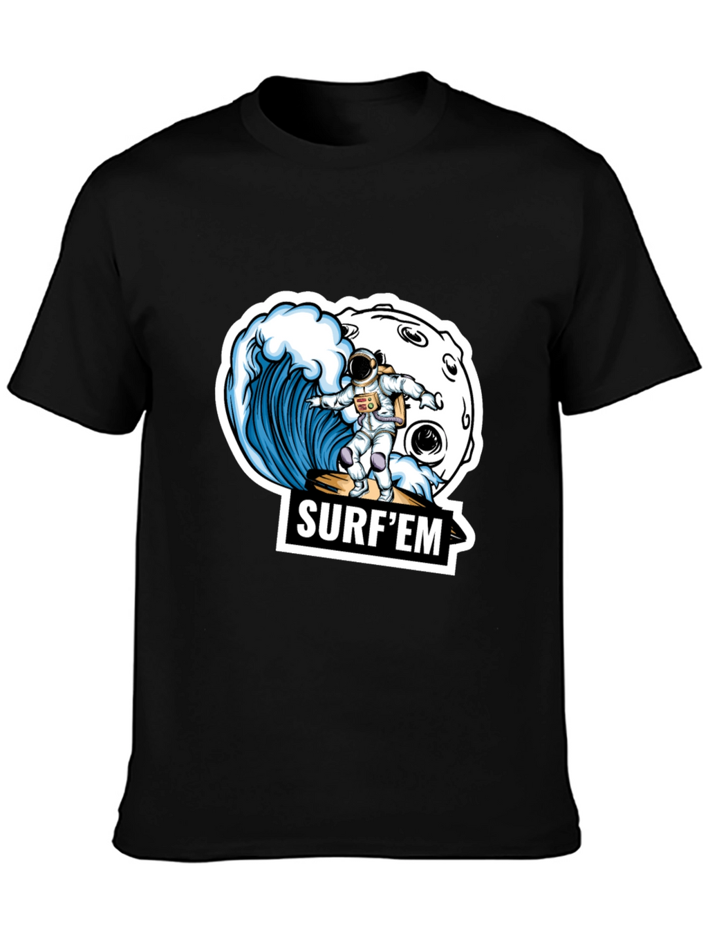 Astronaut Surfing T-Shirt - Space Wave Design