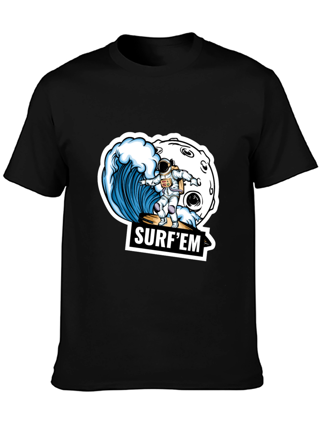 Astronaut Surfing T-Shirt - Space Wave Design