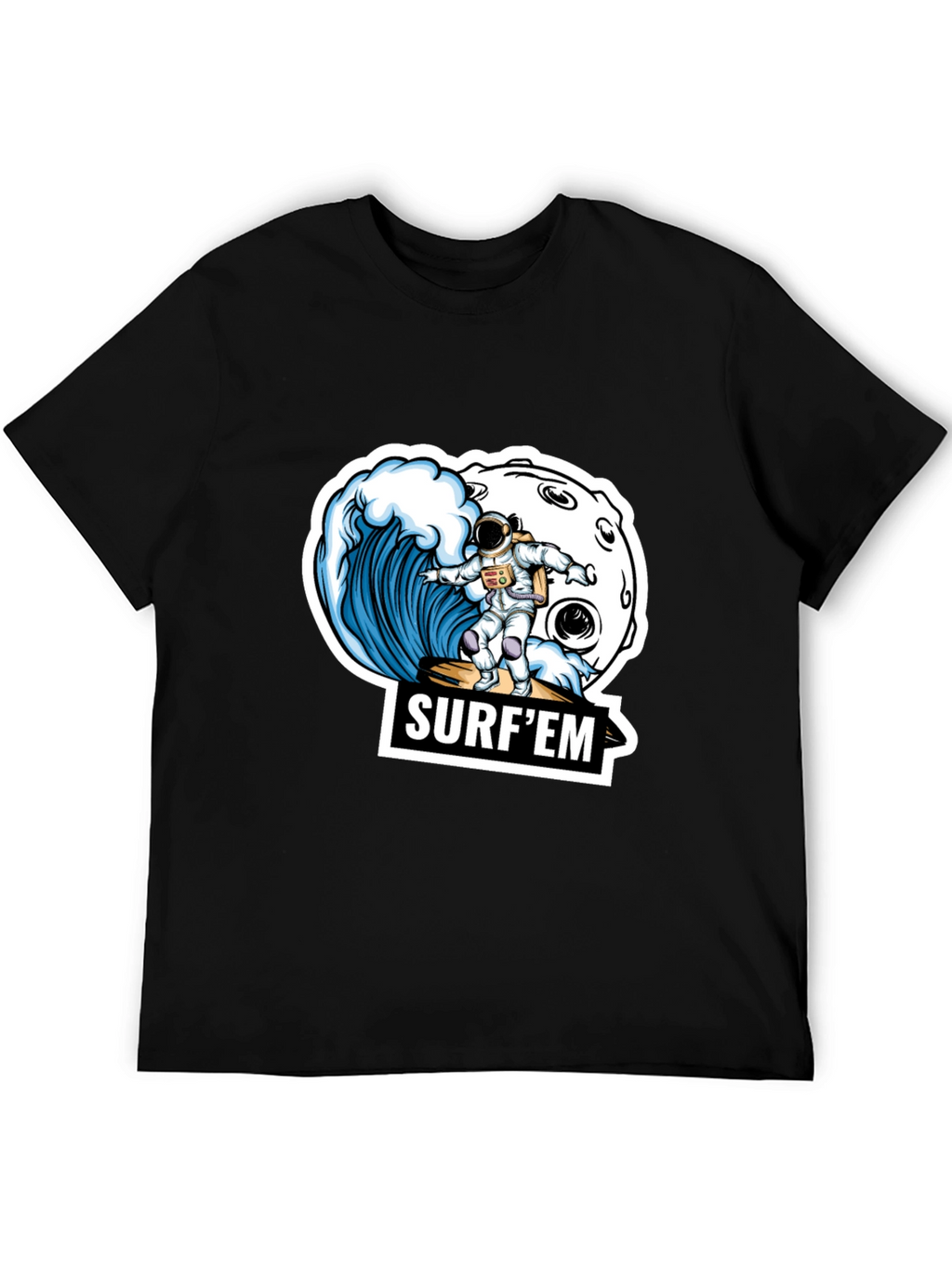 Astronaut Surfing T-Shirt - Space Wave Design
