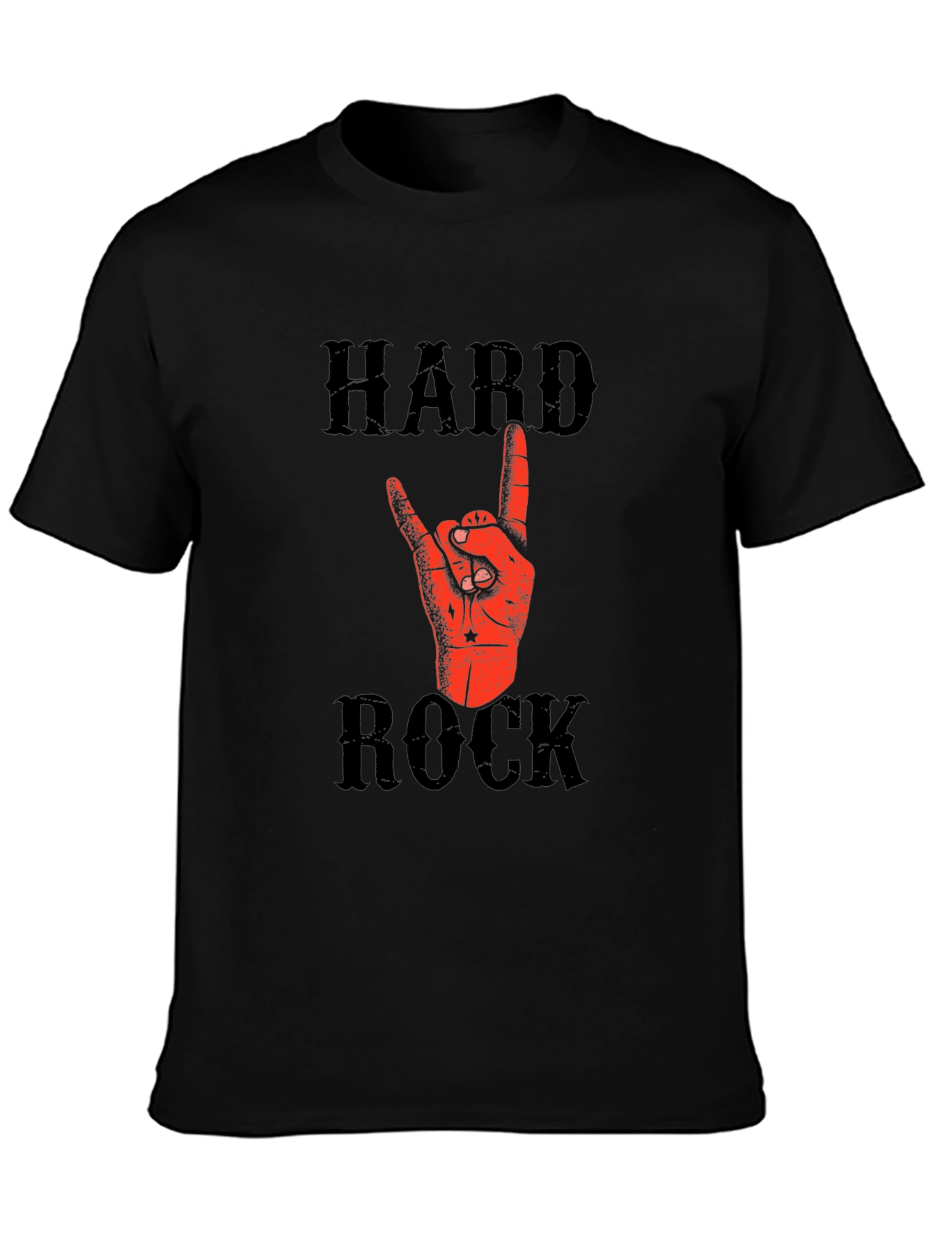 Hard Rock Graphic T-Shirt - Black Cotton Tee