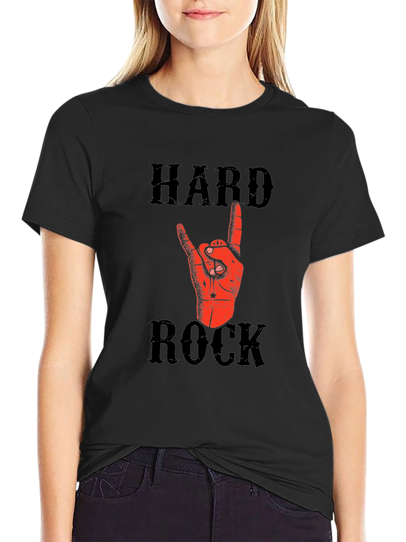 Hard Rock Graphic T-Shirt - Black Cotton Tee