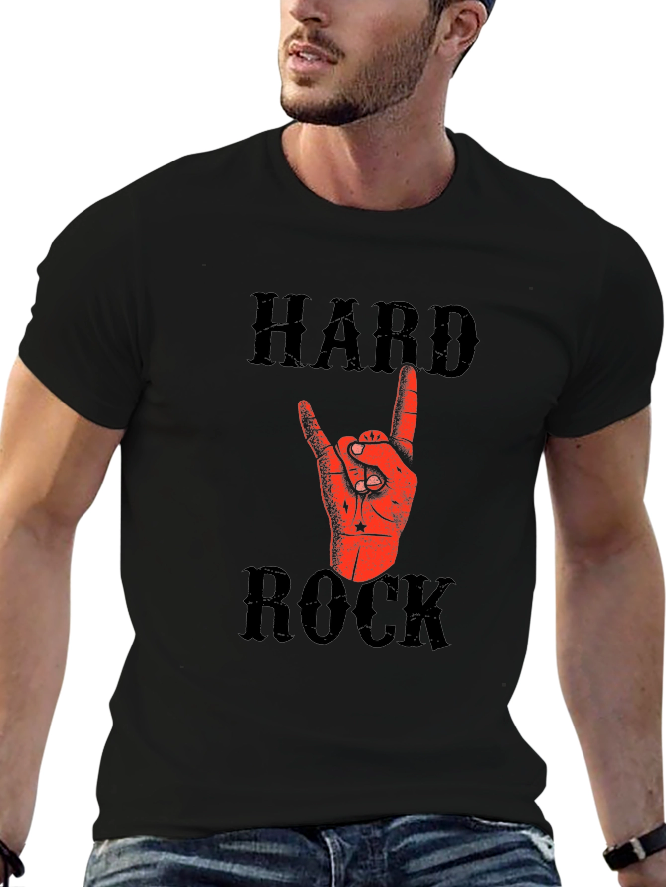 Hard Rock Graphic T-Shirt - Black Cotton Tee