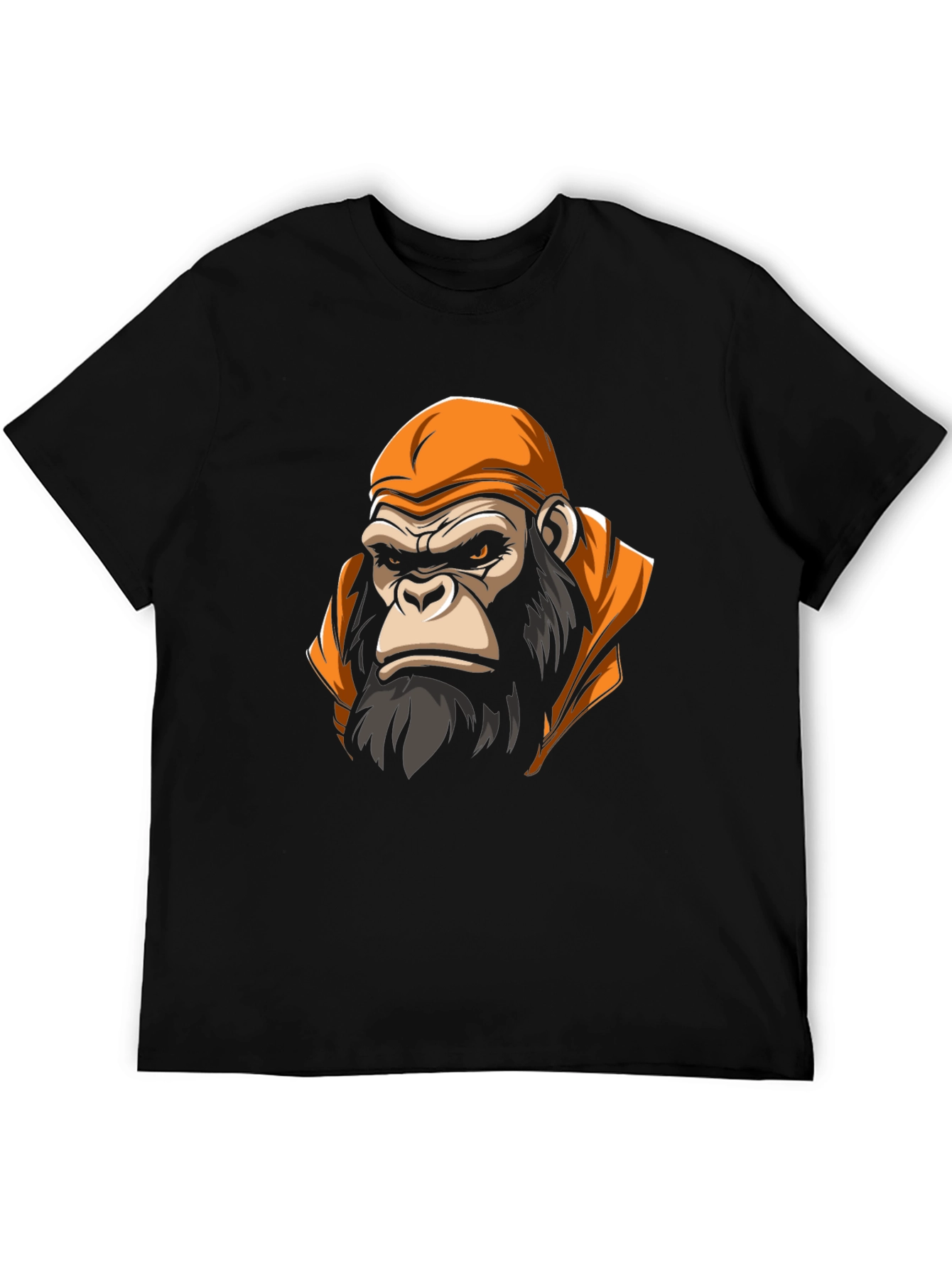 Gorilla Head Graphic Print Crew Neck T-Shirt