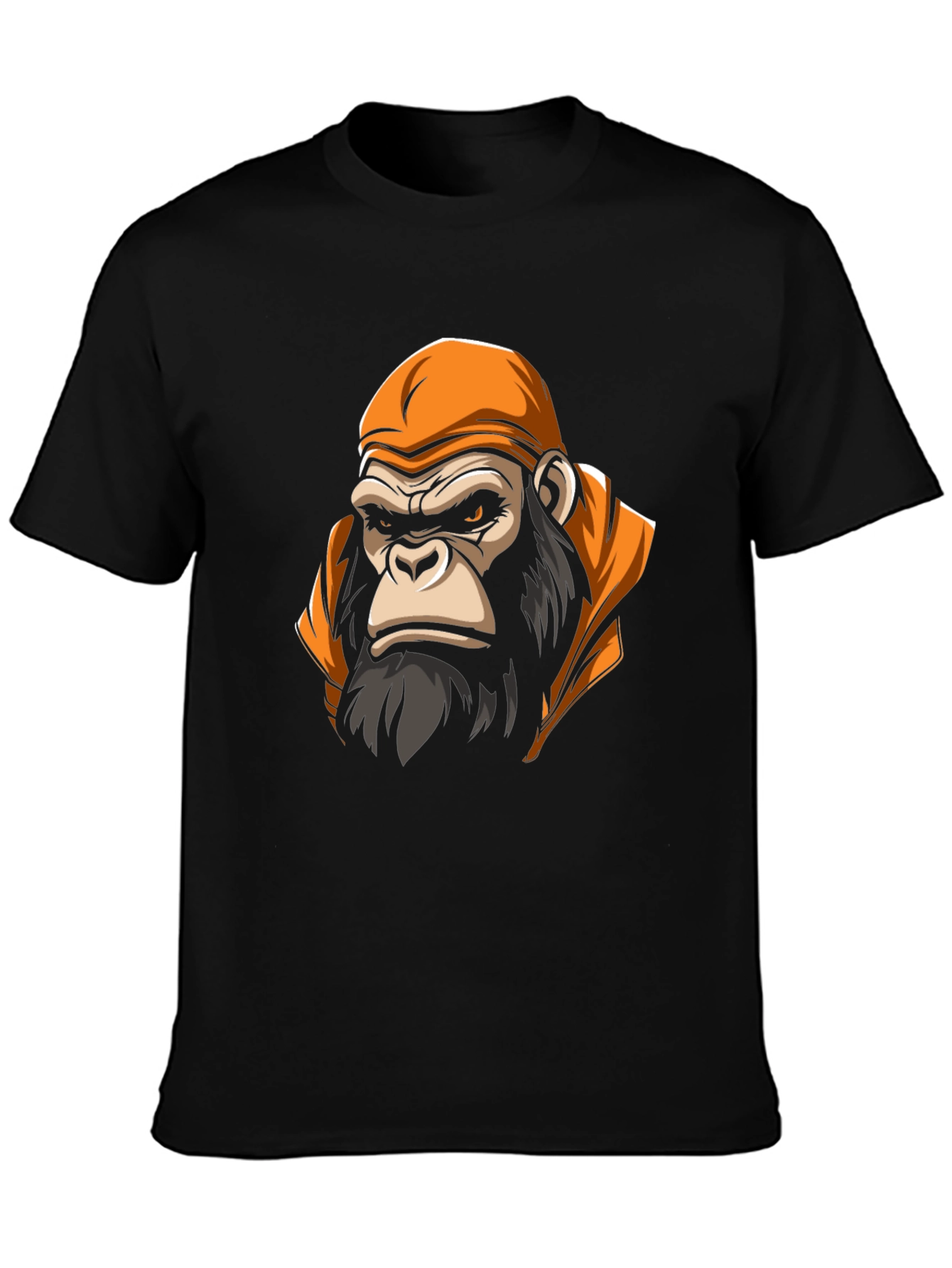 Gorilla Head Graphic Print Crew Neck T-Shirt