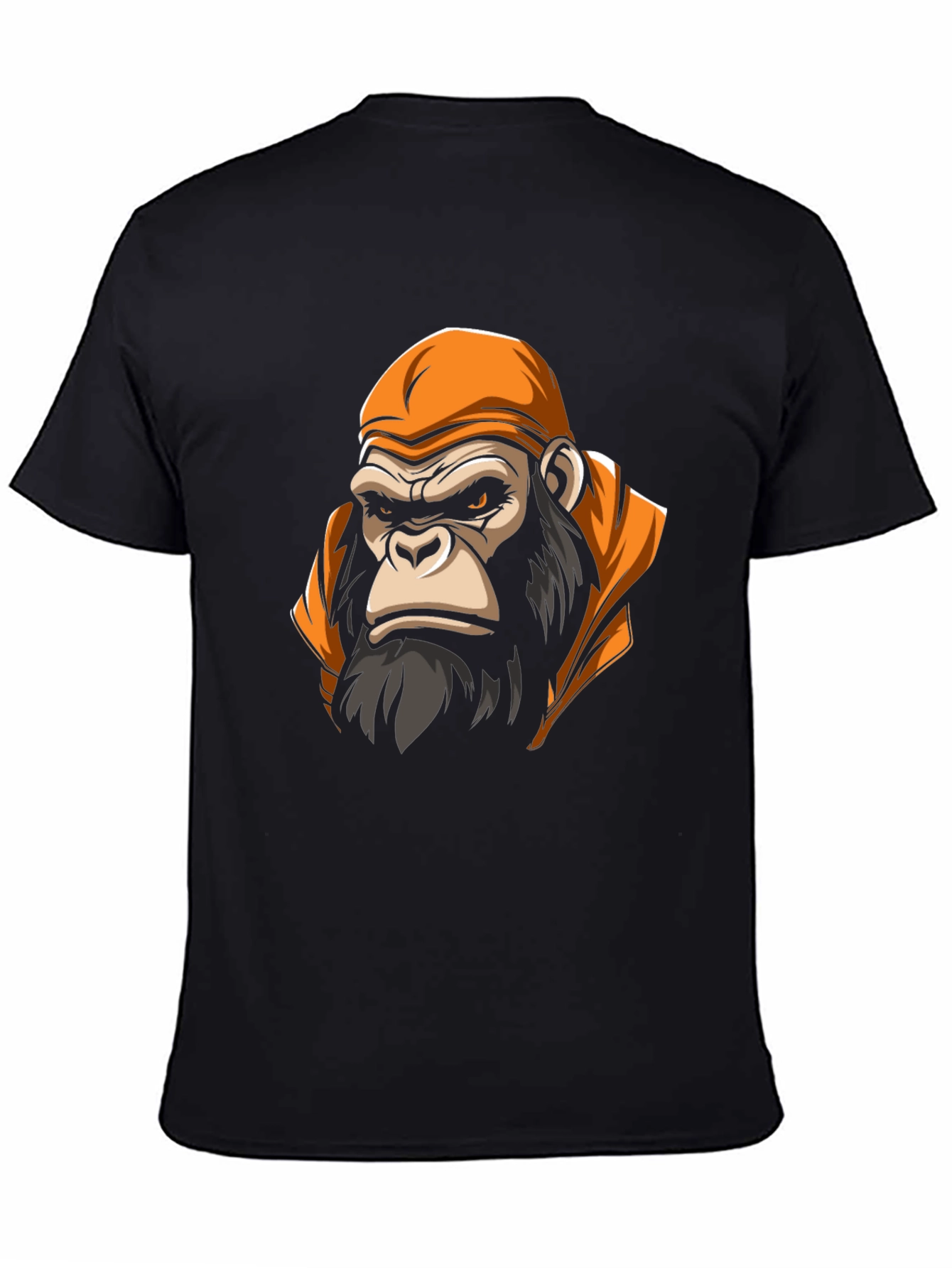 Gorilla Head Graphic Print Crew Neck T-Shirt