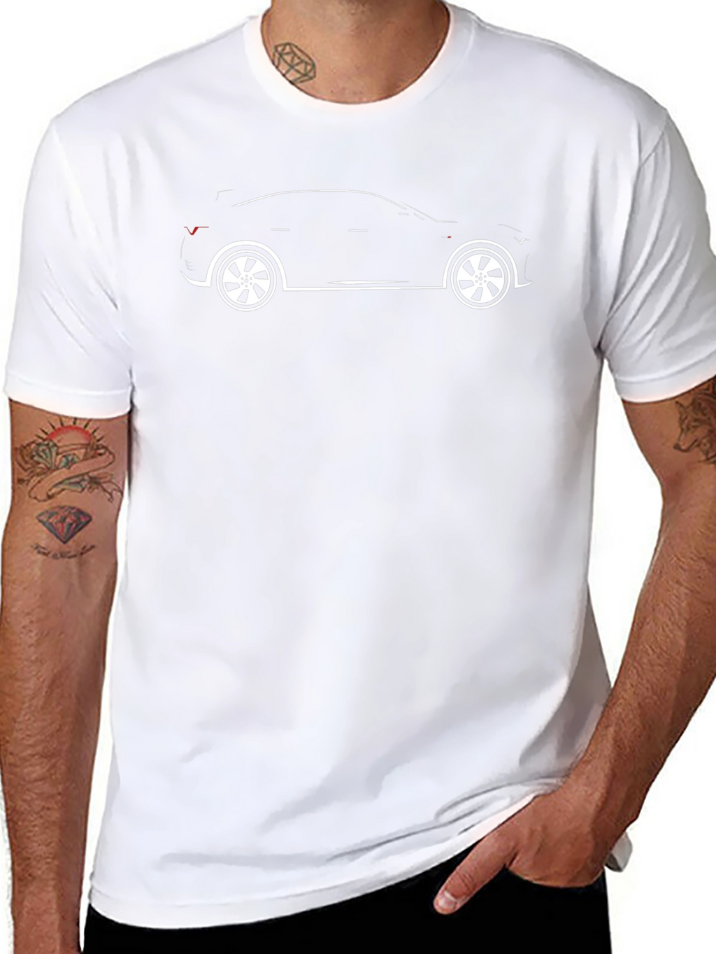 Car Silhouette Graphic Tee - Black