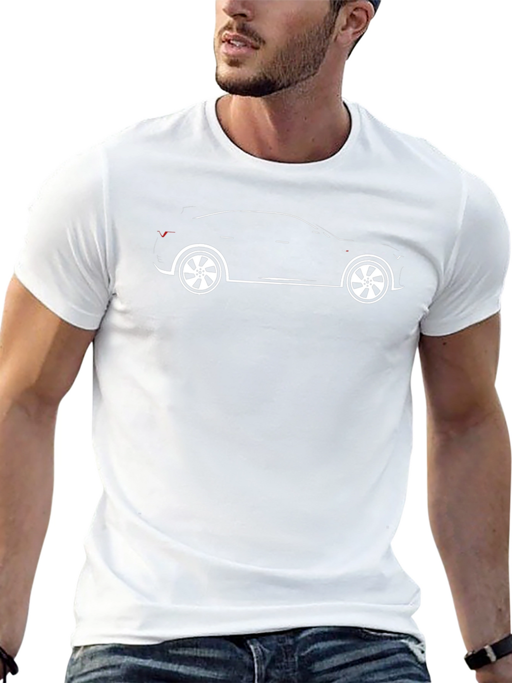 Car Silhouette Graphic Tee - Black