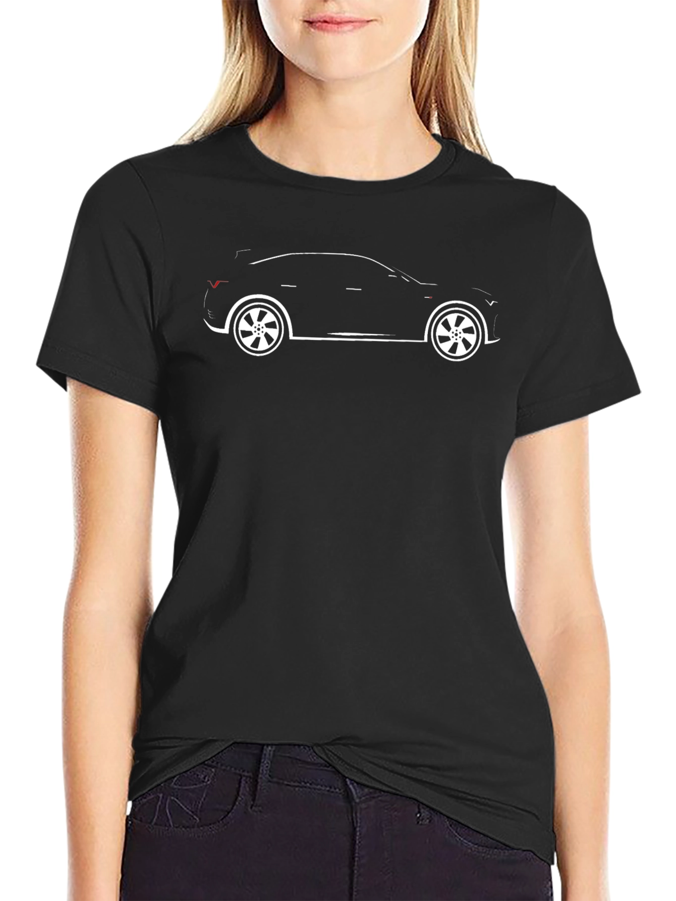 Car Silhouette Graphic Tee - Black