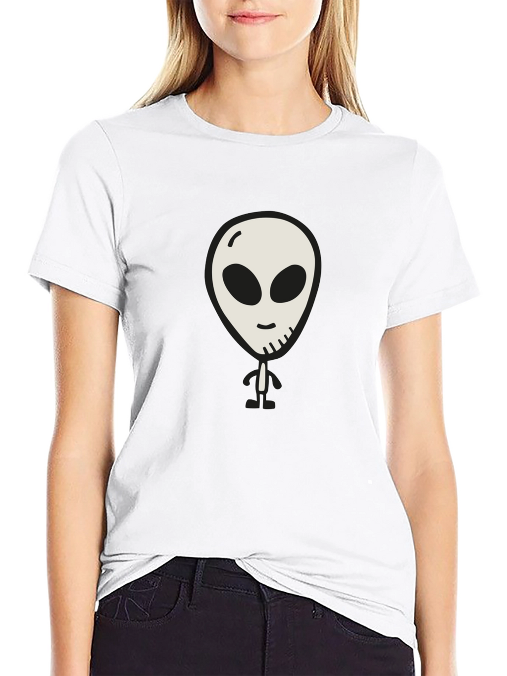 Alien Graphic Print Black T-Shirt