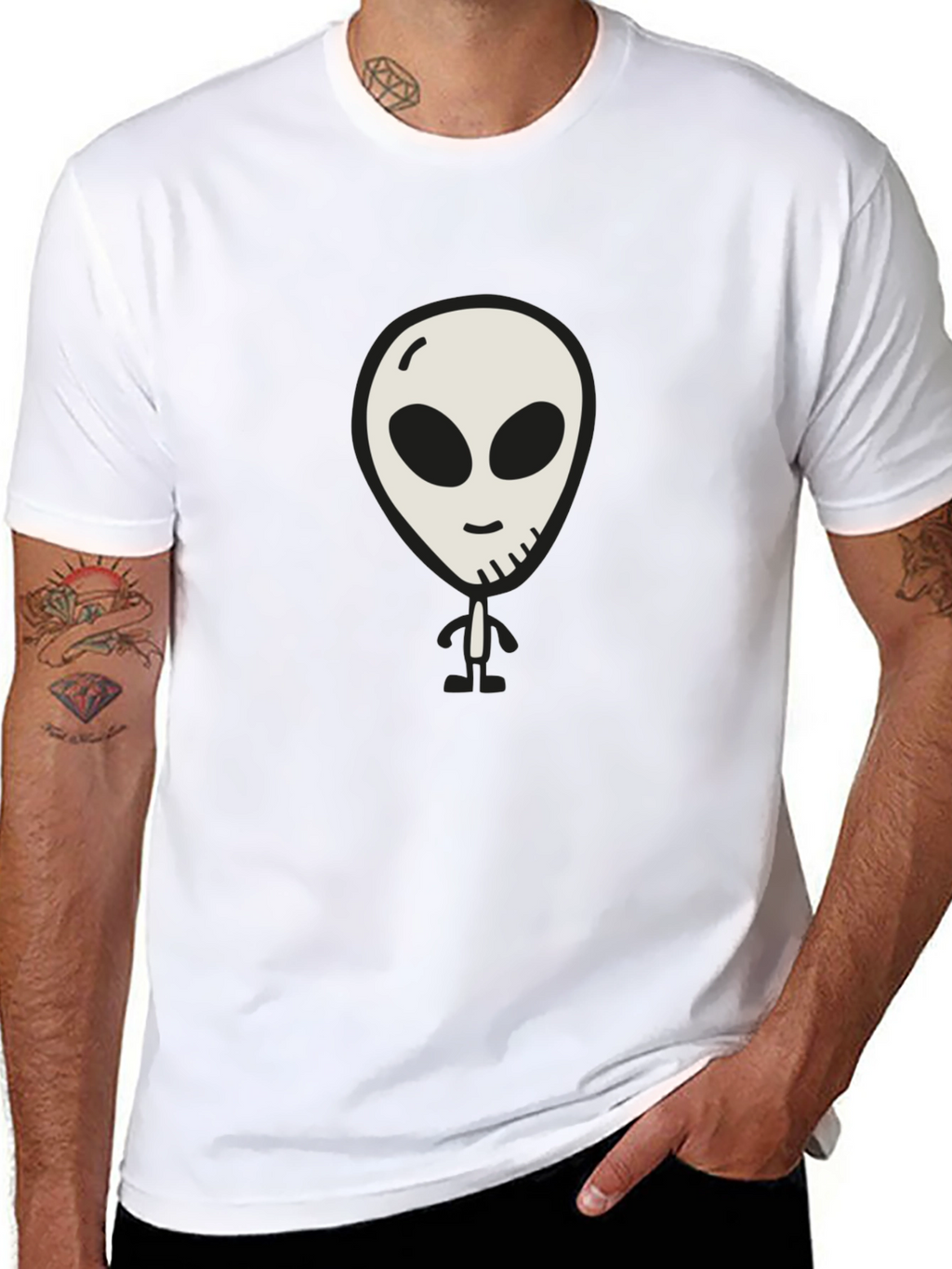 Alien Graphic Print Black T-Shirt