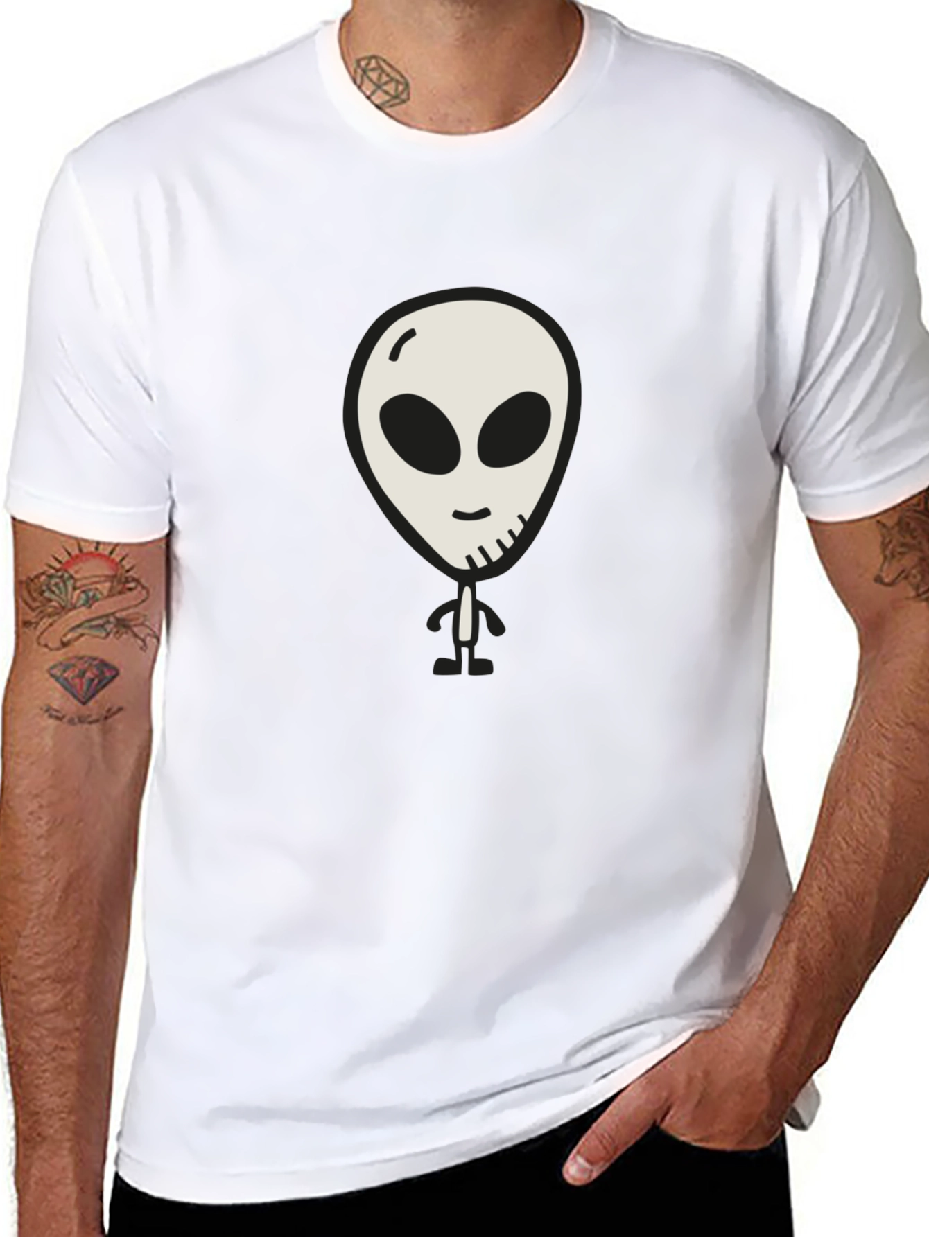 Alien Graphic Print Black T-Shirt