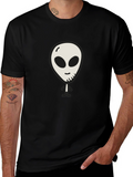 Alien Graphic Print Black T-Shirt