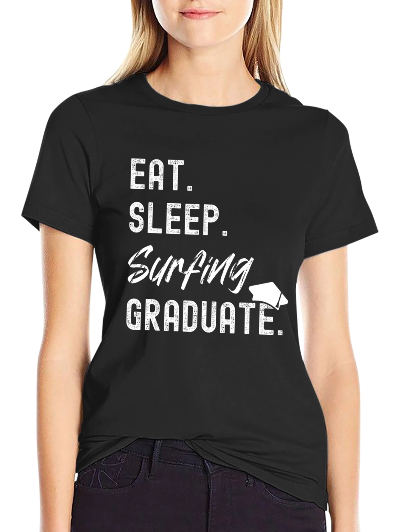 Eat Sleep Surfing Graduate T-Shirt Graduation Gift Tee