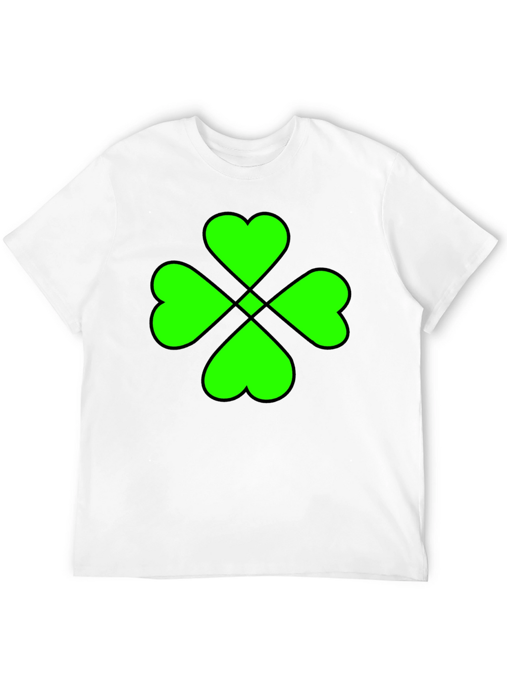 Lucky Green Clover Graphic Black T-Shirt