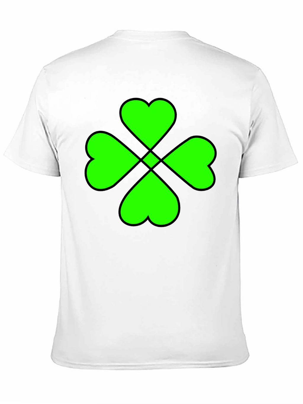 Lucky Green Clover Graphic Black T-Shirt