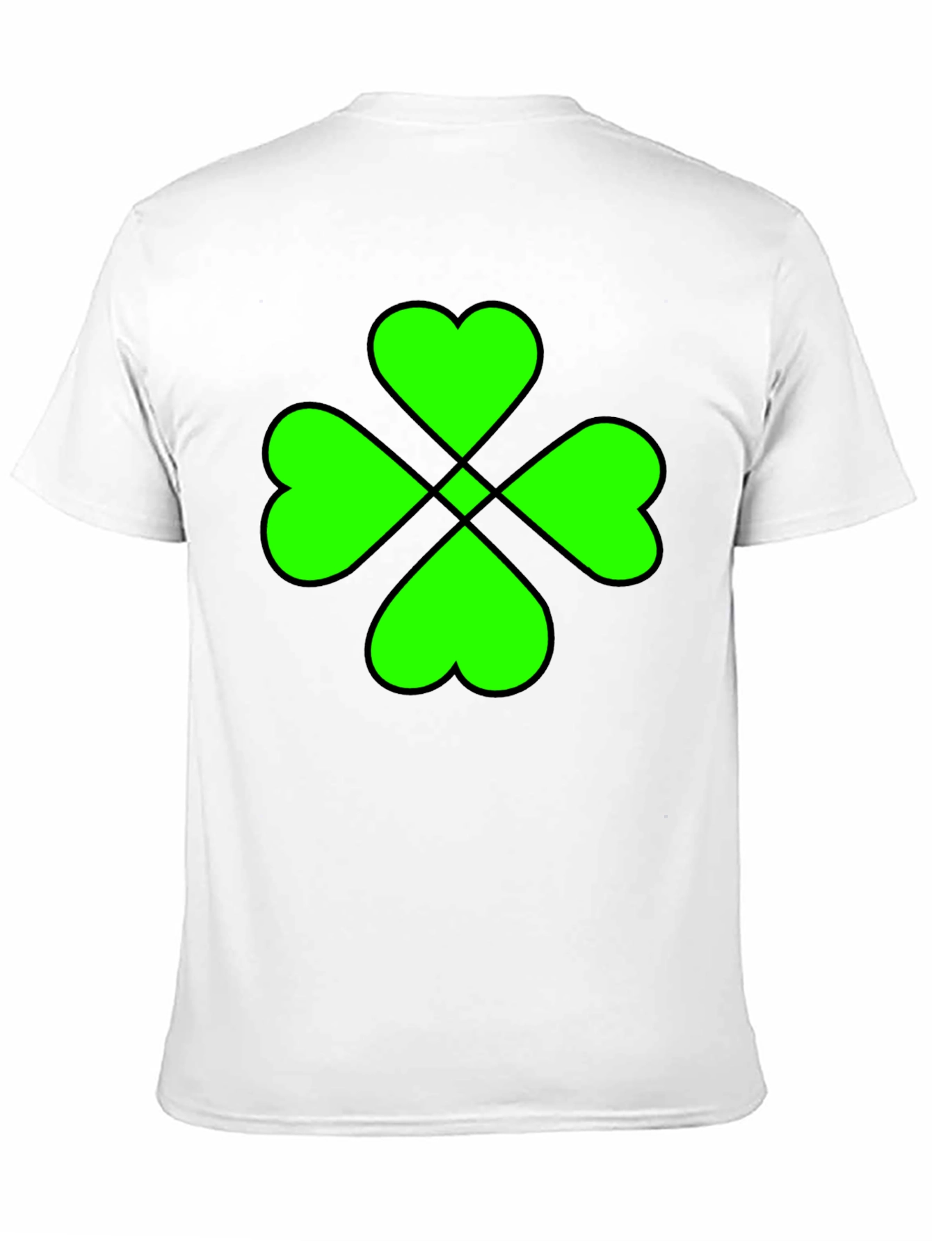 Lucky Green Clover Graphic Black T-Shirt