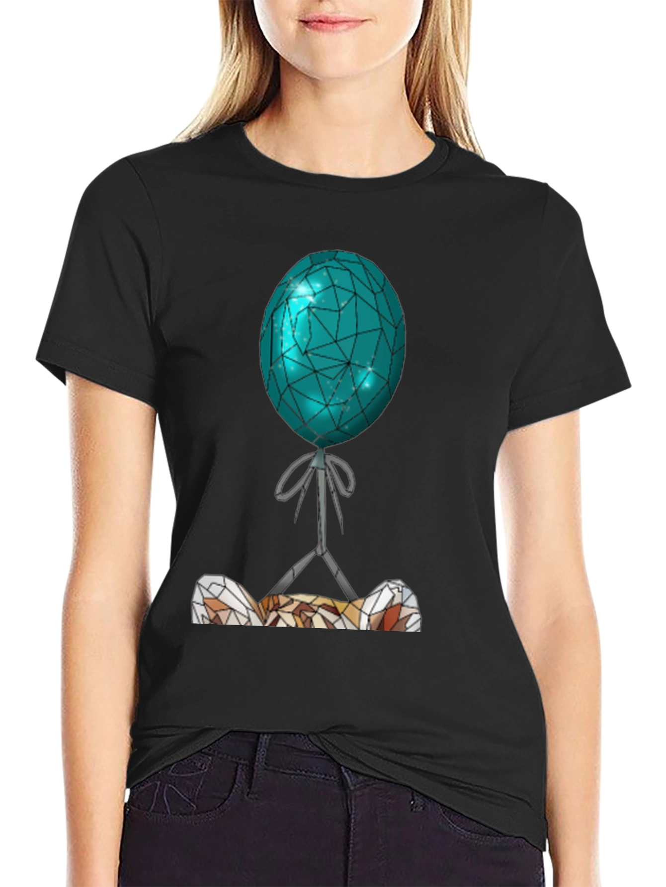 Abstract Balloon Graphic Tee - Mens Black T-Shirt