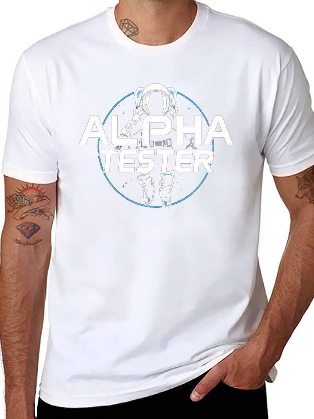 Alpha Tester Graphic T-Shirt - Astronaut Design