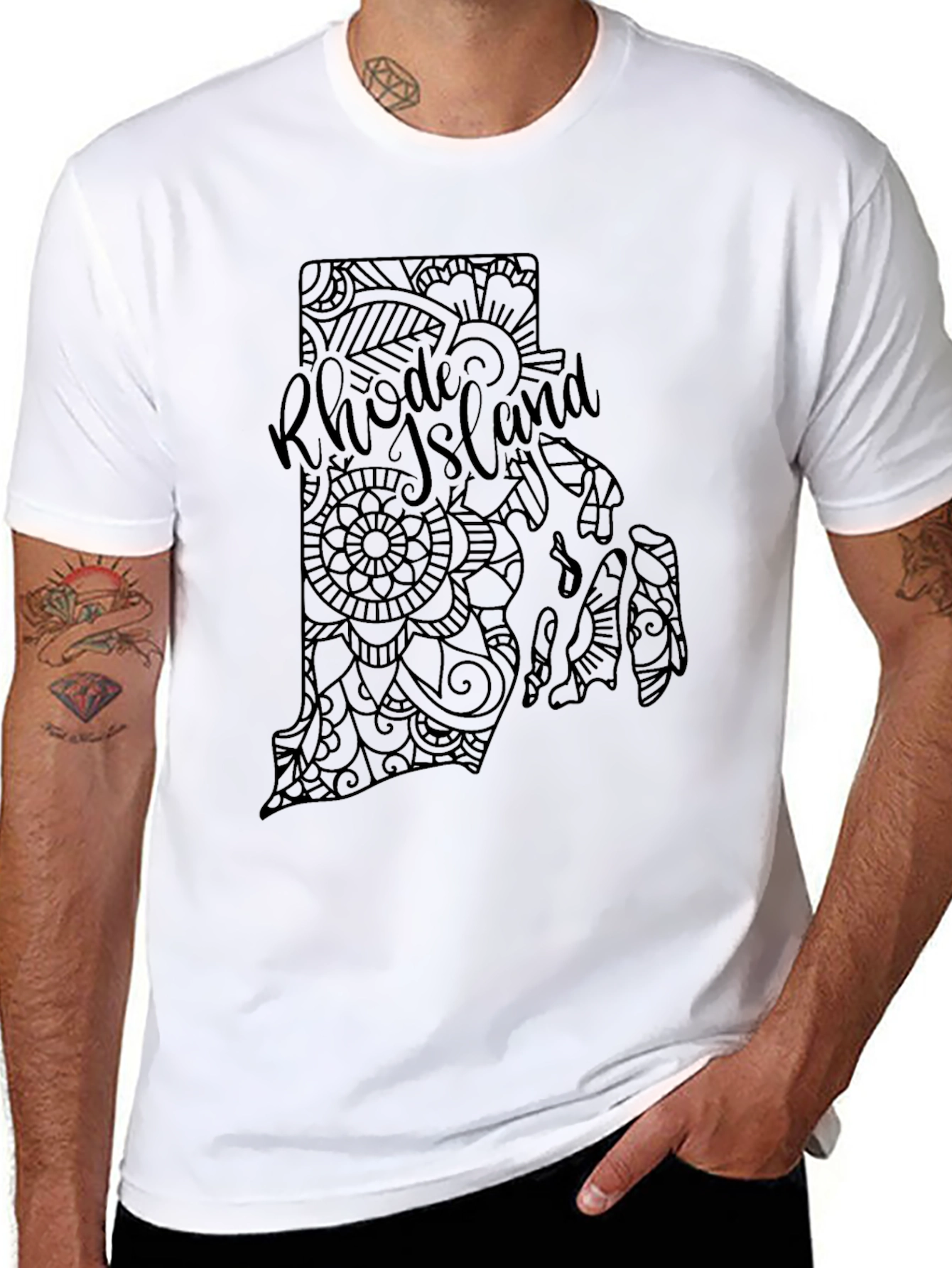 Rhode Island State Mandala T-Shirt