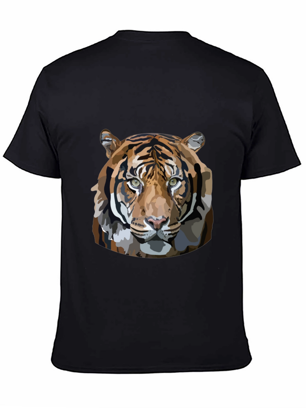 Tiger Graphic Print Mens Black T-Shirt