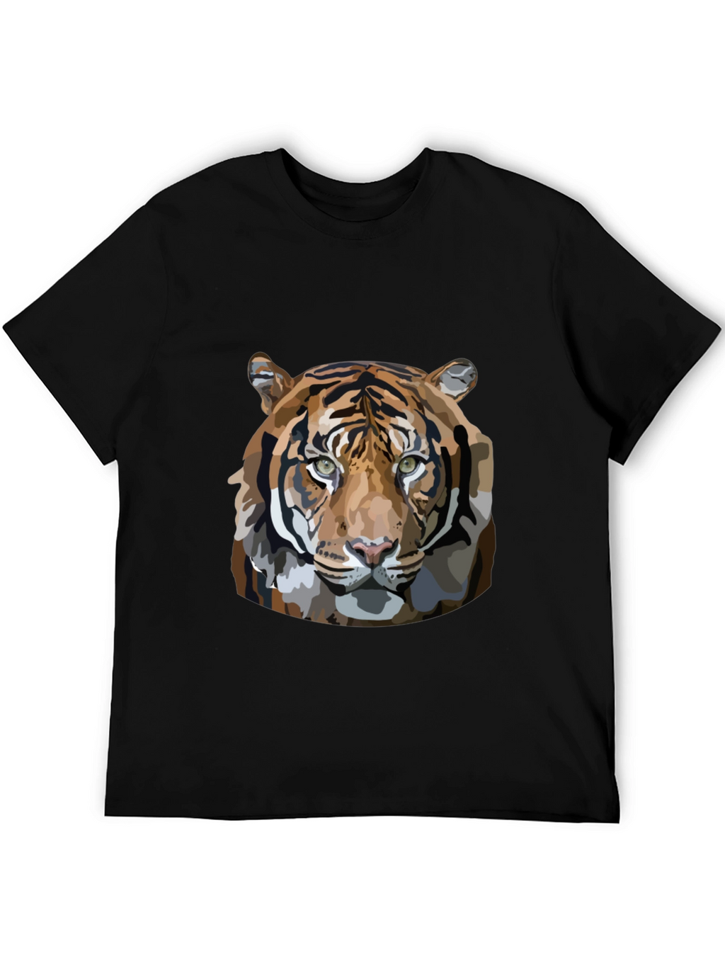 Tiger Graphic Print Mens Black T-Shirt