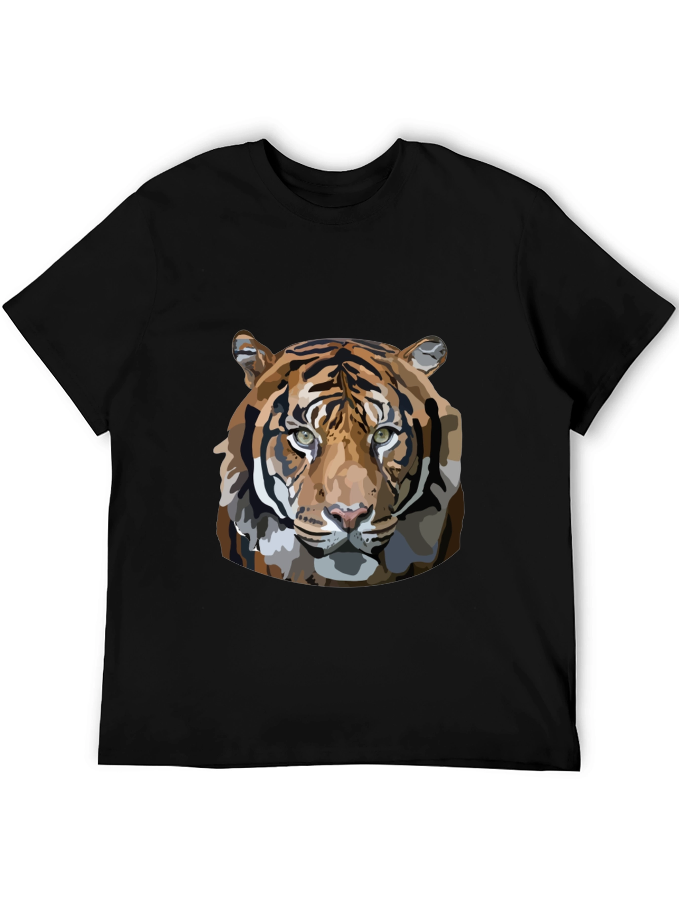Tiger Graphic Print Mens Black T-Shirt