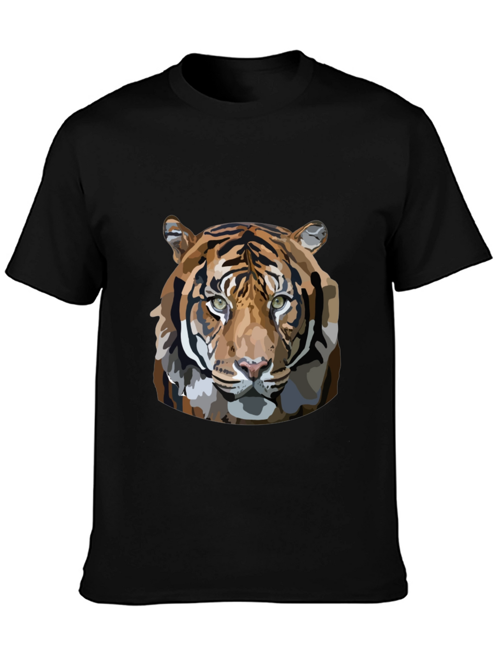 Tiger Graphic Print Mens Black T-Shirt